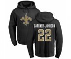 New Orleans Saints #22 Chauncey Gardner-Johnson Black Name & Number Logo Pullover Hoodie