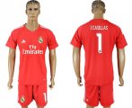2017-18 Real Madrid 1 I CASILLAS Red Goalkeeper Soccer Jersey
