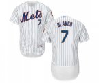 New York Mets #7 Gregor Blanco White Home Flex Base Authentic Collection Baseball Jersey