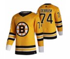 Boston Bruins #74 Jake DeBrusk Yellow 2020-21 Reverse Retro Alternate Hockey Jersey