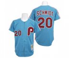 Philadelphia Phillies #20 Mike Schmidt Authentic Blue Throwback Baseball Jersey
