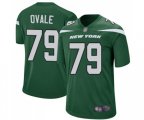 New York Jets #79 Brent Qvale Game Green Team Color Football Jersey