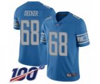 Detroit Lions #68 Taylor Decker Blue Team Color Vapor Untouchable Limited Player 100th Season Football Jersey