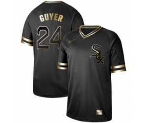 Chicago White Sox #24 Brandon Guyer Authentic Black Gold Fashion Baseball Jersey