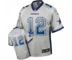 Dallas Cowboys #12 Roger Staubach Elite Grey Drift Fashion Football Jersey