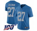 Detroit Lions #27 Justin Coleman Blue Alternate Vapor Untouchable Limited Player 100th Season Football Jersey