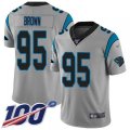 Carolina Panthers #95 Derrick Brown Silver Stitched NFL Limited Inverted Legend 100th Season Jersey