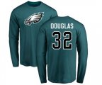 Philadelphia Eagles #32 Rasul Douglas Green Name & Number Logo Long Sleeve T-Shirt