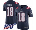 New England Patriots #18 Matthew Slater Limited Navy Blue Rush Vapor Untouchable 100th Season Football Jersey