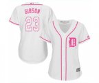 Women's Detroit Tigers #23 Kirk Gibson Authentic White Fashion Cool Base Baseball Jersey