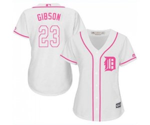 Women\'s Detroit Tigers #23 Kirk Gibson Authentic White Fashion Cool Base Baseball Jersey