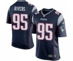 New England Patriots #95 Derek Rivers Game Navy Blue Team Color Football Jersey