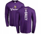 Minnesota Vikings #5 Dan Bailey Purple Backer Long Sleeve T-Shirt