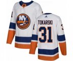 New York Islanders #31 Dustin Tokarski Authentic White Away NHL Jersey