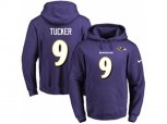 Baltimore Ravens #9 Justin Tucker Purple Name & Number Pullover NFL Hoodie