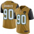 Jacksonville Jaguars #90 Stefan Charles Limited Gold Rush Vapor Untouchable NFL Jersey