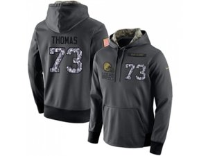 Cleveland Browns #73 Joe Thomas Stitched Black Anthracite Salute to Service Player Performance Hoodie