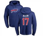 Buffalo Bills #17 Josh Allen Royal Blue Name & Number Logo Pullover Hoodie