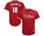 Philadelphia Phillies #10 J. T. Realmuto Replica Red Alternate Cool Base Baseball Jersey