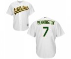Oakland Athletics #7 Cliff Pennington Replica White Home Cool Base Baseball Jersey