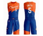 Cleveland Cavaliers #5 J.R. Smith Authentic Blue Basketball Suit Jersey - City Edition