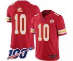 Kansas City Chiefs #10 Tyreek Hill Red Team Color Vapor Untouchable Limited Player 100th Season Football Jersey