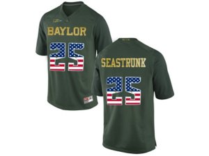2016 US Flag Fashion Men\'s Baylor Bears Lache Seastrunk #25 College Football Jersey - Green