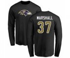 Baltimore Ravens #37 Iman Marshall Black Name & Number Logo Long Sleeve T-Shirt