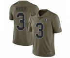 Oakland Raiders #3 Drew Kaser Limited Olive 2017 Salute to Service Football Jersey