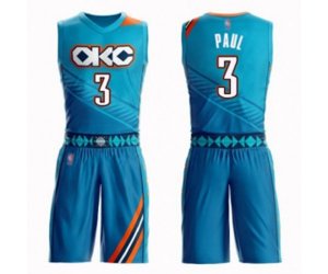 Oklahoma City Thunder #3 Chris Paul Swingman Turquoise Basketball Suit Jersey - City Edition