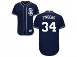 San Diego Padres #34 Rollie Fingers Navy Blue Flexbase Authentic Collection Stitched MLB Jersey