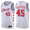 Nike Chicago Bulls #45 Denzel Valentine Swingman White NBA Jersey - City Edition