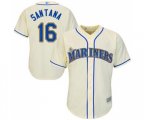 Seattle Mariners #16 Domingo Santana Replica Cream Alternate Cool Base Baseball Jersey