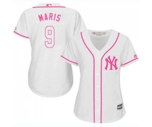 Women\'s New York Yankees #9 Roger Maris Authentic White Fashion Cool Base Baseball Jersey