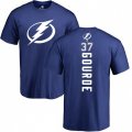 Tampa Bay Lightning #37 Yanni Gourde Royal Blue Backer T-Shirt