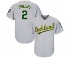 Oakland Athletics #2 Tony Phillips Replica Grey Road Cool Base Baseball Jersey