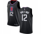 Los Angeles Clippers #12 Luc Mbah a Moute Authentic Black Basketball Jersey Statement Edition