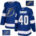 Tampa Bay Lightning #40 Gabriel Dumont Authentic Royal Blue Fashion Gold NHL Jersey