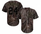 San Diego Padres #24 Rickey Henderson Authentic Camo Realtree Collection Flex Base MLB Jersey