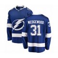 Tampa Bay Lightning #31 Scott Wedgewood Fanatics Branded Blue Home Breakaway Hockey Jersey