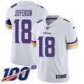 Minnesota Vikings #18 Justin Jefferson White Stitched NFL 100th Season Vapor Untouchable Limited Jersey