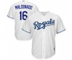 Kansas City Royals #16 Martin Maldonado Replica White Home Cool Base Baseball Jersey