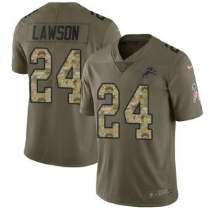 Detroit Lions #24 Nevin Lawson Limited Olive Camo Salute to Service NFL Jersey