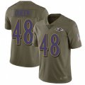 Baltimore Ravens #48 Patrick Queen Olive Stitched NFL Limited 2017 Salute To Service Jersey