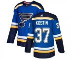 Adidas St. Louis Blues #37 Klim Kostin Authentic Royal Blue Home NHL Jersey
