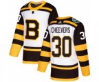 Adidas Boston Bruins #30 Gerry Cheevers Authentic White 2019 Winter Classic NHL Jersey