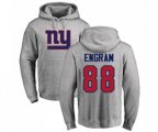 New York Giants #88 Evan Engram Ash Name & Number Logo Pullover Hoodie