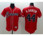 Atlanta Braves #44 Hank Aaron Majestic Red Flexbase Authentic Collection Player Jerse