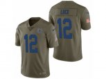 Indianapolis Colts #12 Andrew Luck Olive 2017 Salute to Service Limited Jerseys