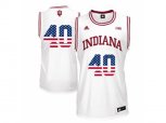 2016 US Flag Fashion Men's Indiana Hoosiers Cody Zeller #40 Big 10 Patch College Basketball Authentic Jerseys - White